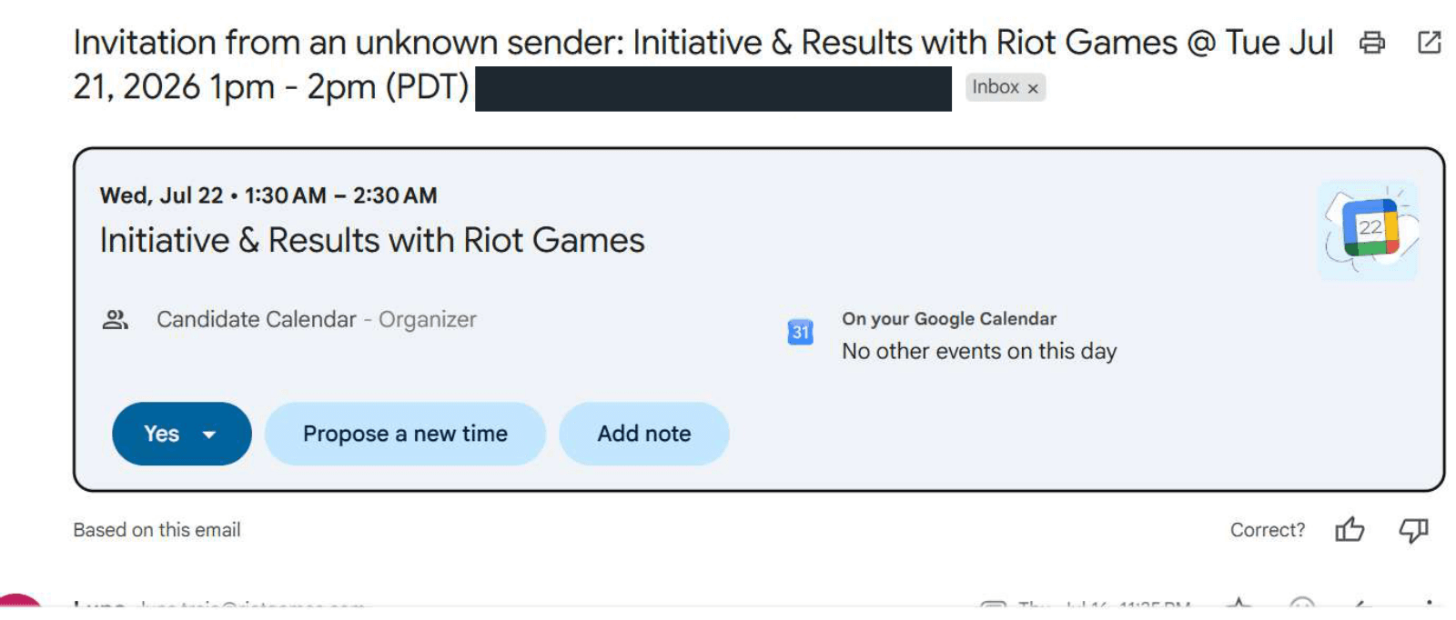 Riot Games: Interview invitation