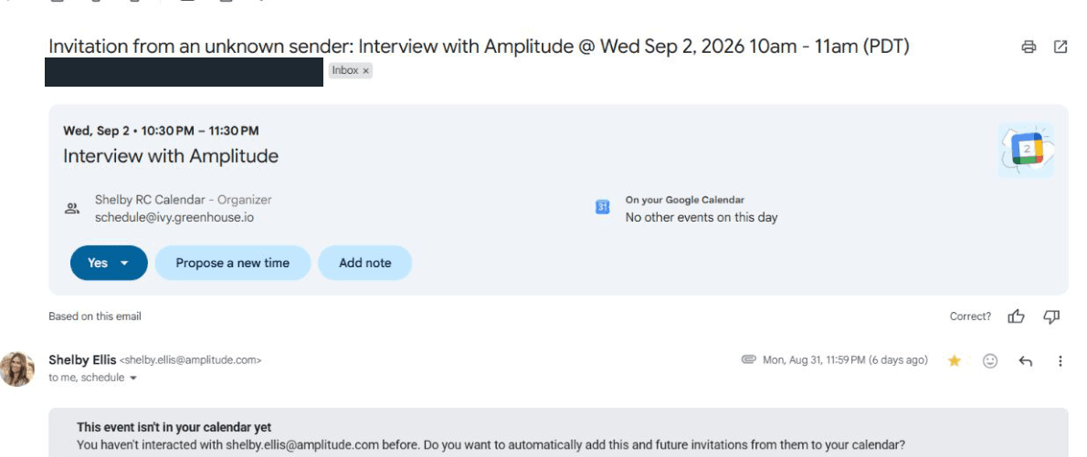 Amplitude: Interview invitation