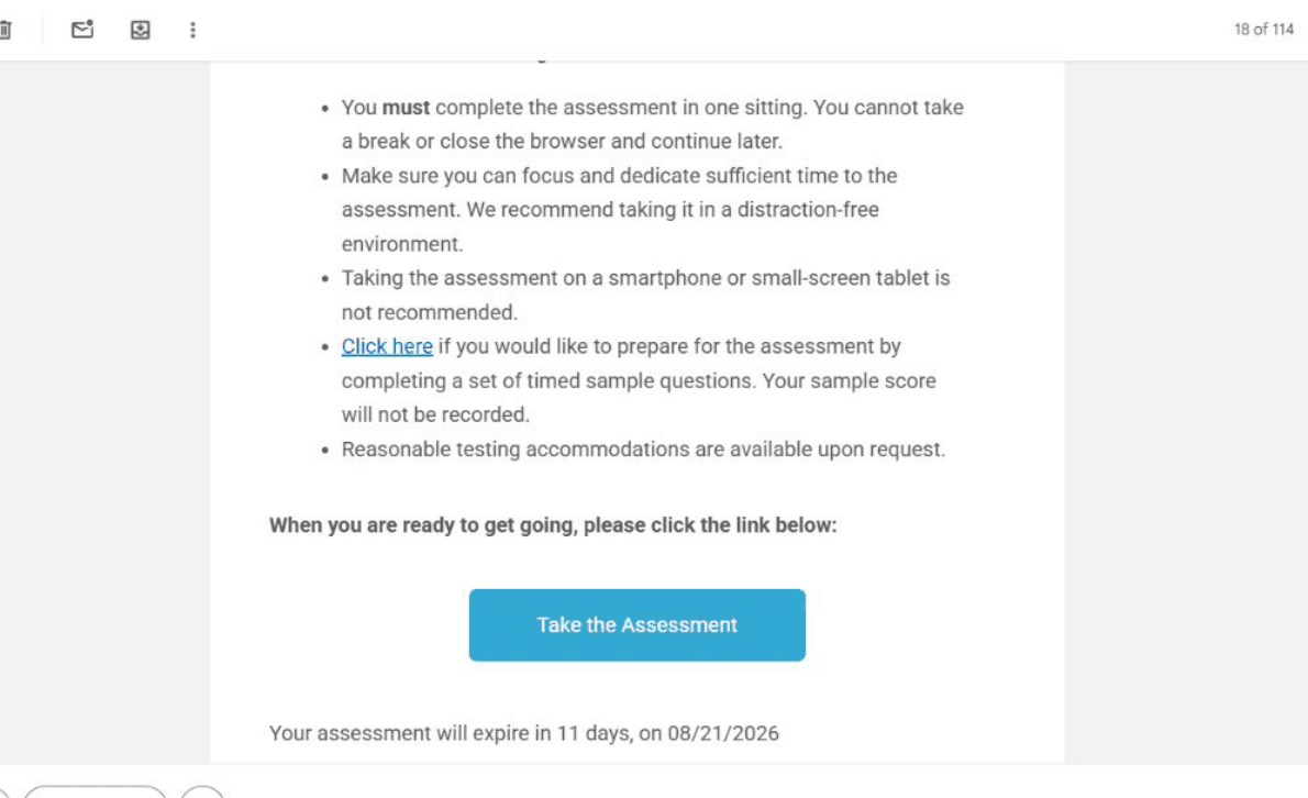 Assessment process: Assessment instructions