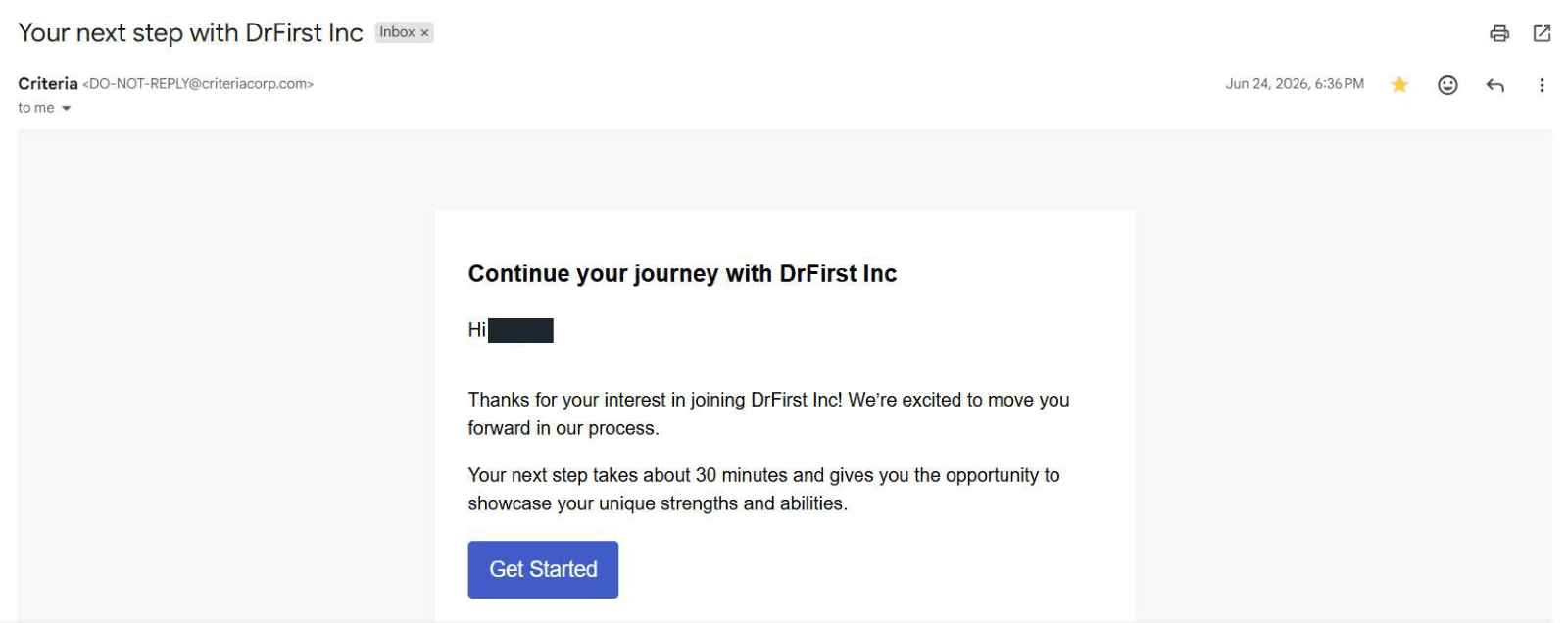 DrFirst: Assessment invitation