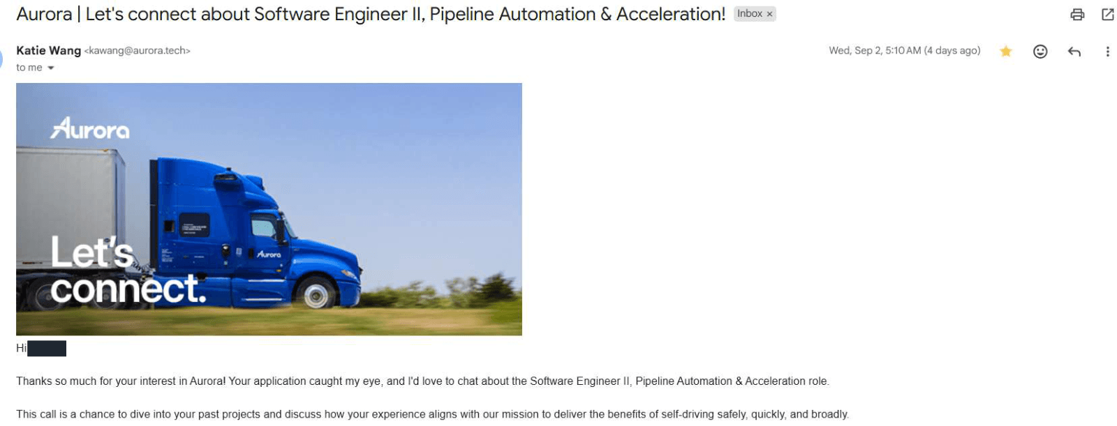 Aurora: Recruiter conversation request